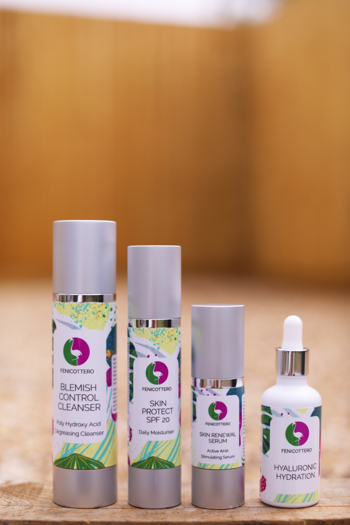Teenage Skin range on wood